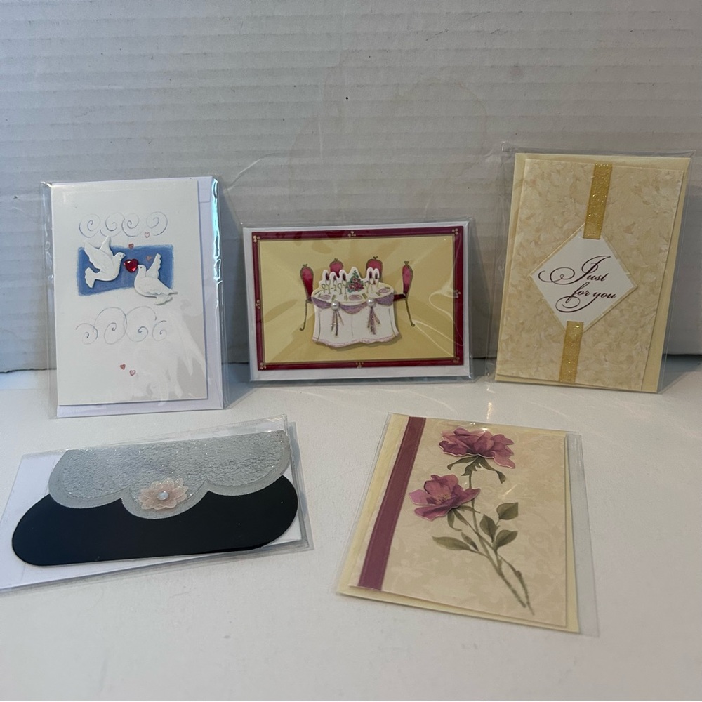 Set of 5 Elegant mini Greeting Card Set for special occasions